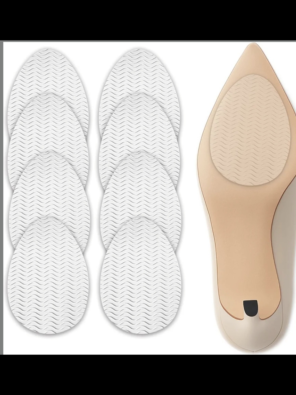 Peel-and-Stick Nonslip Sole Pads for Heels - Clear 4 Pairs